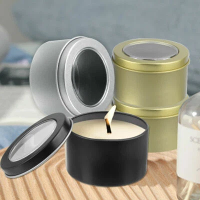 Cans Box Kit 3.5oz Jars Travel Candle Making Wax Soy Empty Tins 1/6/12 Pack - Image 1 of 4