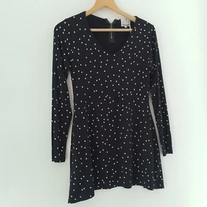 The Masai Womens Top Size S Black Cream Spotted Blanca Fitted Long Sleeve Tunic - Picture 1 of 6