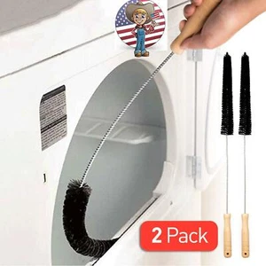 2 Pack Dryer Vent Cleaner Kit Lint Brush Trap Long Flexible Refrigerator Coil - Picture 1 of 6