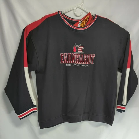 Vintage Dale Earnhardt The Intimidator Sweatshirt Crewneck Large Black Pullover Cover