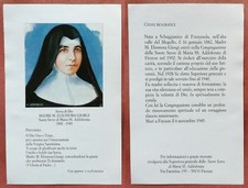 Santino Holy Card: Servant of God Mother M. Eleonora Giorgi