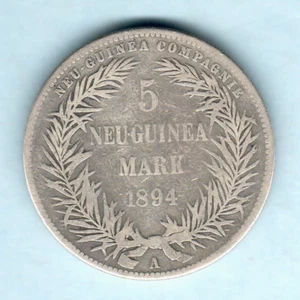 German New Guinea. 1894-A 5 Mark..  worn VG/aVG - Picture 1 of 2