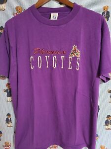 Vintage 90s Logo 7 OG Phoenix Coyotes Team NHL Hockey Purple Shirt Mens L