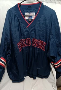Vintage 90s Red Sox Pro Player Genuine Apparel Pullover Windbreaker Jacket XXL - Picture 1 of 4