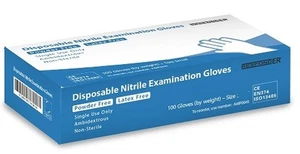 6 boxes Disposable Examination Nitrile Gloves Blue Powder-Free Latex Free Large - Picture 1 of 2