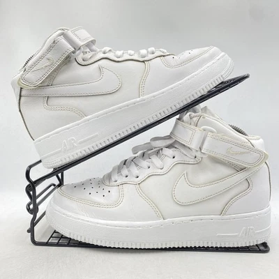 Scarpe da ginnastica Nike Air Force 1 Mid Triple bianche taglia UK 5,5 donna pelle palestra alte - Immagine 1 di 4