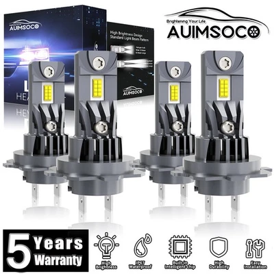 For Volkswagen Jetta 2005-2019 Sedan 4-Door LED Headlight 4x Bulbs High Low Beam - Image 1 of 4