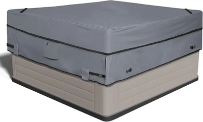 Cubierta de bañera de hidromasaje impermeable e impermeable al aire libre 85 X 85 pulgadas ajuste 84 X 84 u 83 Foto 1 de 4