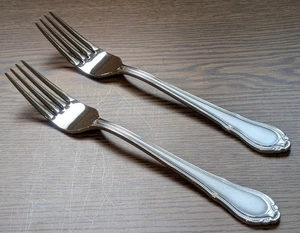 Set of Two (2) Hampton Silversmiths Lauren Frosted 7 1/4" Salad Fork Korea EUC - Picture 1 of 16