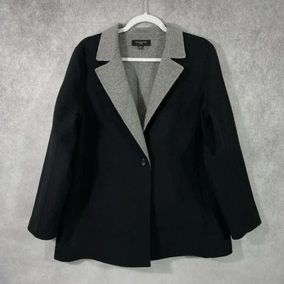 Talbots Women Double Face Wool Blend Jacket 16P Black Gray One Button - Image 1 of 4