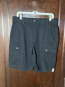 St Johns Bay Cargo Shorts Mens Black Comfort Stretch Straight New 34 NWT - Picture 1 of 11