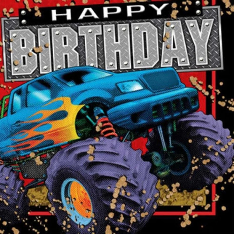 Monster Jam Mudslinger Happy Birthday Lunch Napkins Party Supplies 16 Count - Image 1 of 1