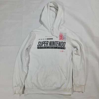 Super Nintendo Entertainment System Hoodie Men's M White Pullover Video Gaming Foto 1 de 4