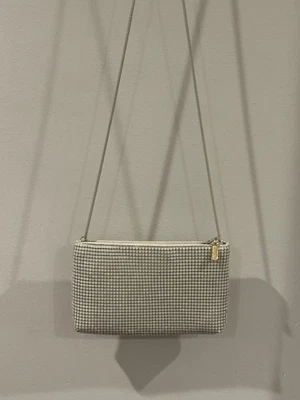 Vintage White Metal Mesh Crossbody Shoulder Bag Hong Kong 9x5.5in - Image 1 of 4