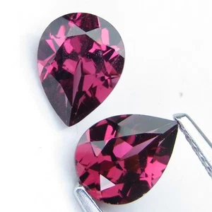 3.90Cts Brilliant Natural Pink Color Rhodolite Garnet Pear Shape Matching Pair - Picture 1 of 6