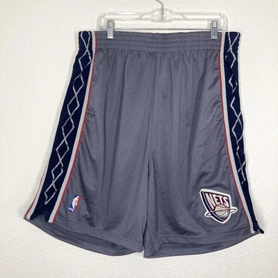Vintage New Jersey Nets Shorts Mens 44 Gray NBA Basketball Champion USA 90s - Image 1 of 4
