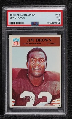 1966 Philadelphia Jim Brown #41 PSA 5 HOF - Image 1 of 2