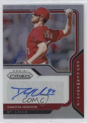 2021 Panini Prizm Pro Penmanship Silver Prizm Dakota Hudson #PP-DH Auto - Image 1 of 2