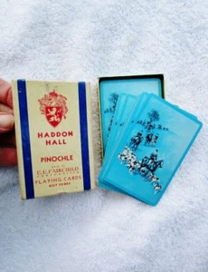 HADDON HALL, ATLANTIC CITY, NJ - Vintage EE Fairchild PINOCHLE 48 Cards COMPLETE - Picture 1 of 4