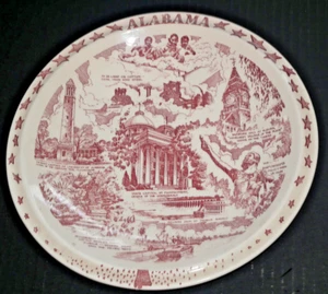 Vernon Kilns Porcelain Alabama State Decorative Dinner Plate - Picture 1 of 9