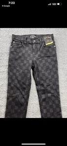 Art Class Size 4 High Rise Skinny Jeans Black Checkered - Picture 1 of 6