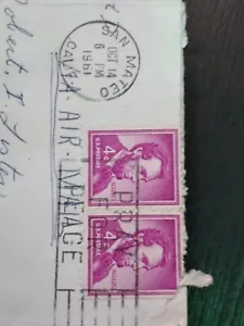 2x RARE US 1961Abraham Lincoln 4 Cent Stamp , Used - Picture 1 of 1