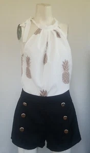 Shein Summer Outfit cute Pineapple black white gold - Bild 1 von 11