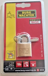 Vorhängeschloss Burg-Wächter C-Line 30mm Messing Vorhangschloss 2 Schlüssel - Bild 1 von 1