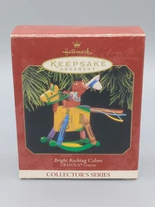 Hallmark Keepsake Ornament Bright Rocking Colors Crayola Bear Riding Horse 1997 - Picture 1 of 4