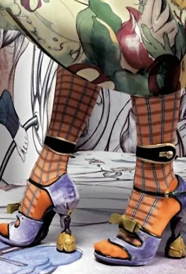 Prada Vintage Spring 2008 Fairy Black Suede Gold Leather Ankle Cuffs - Image 1 of 4