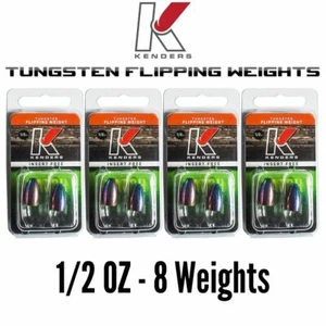 1/2 OZ RAINBOW METALLIC - 4 Pack (8 Weights) TUNGSTEN Flipping Weights - Picture 1 of 3