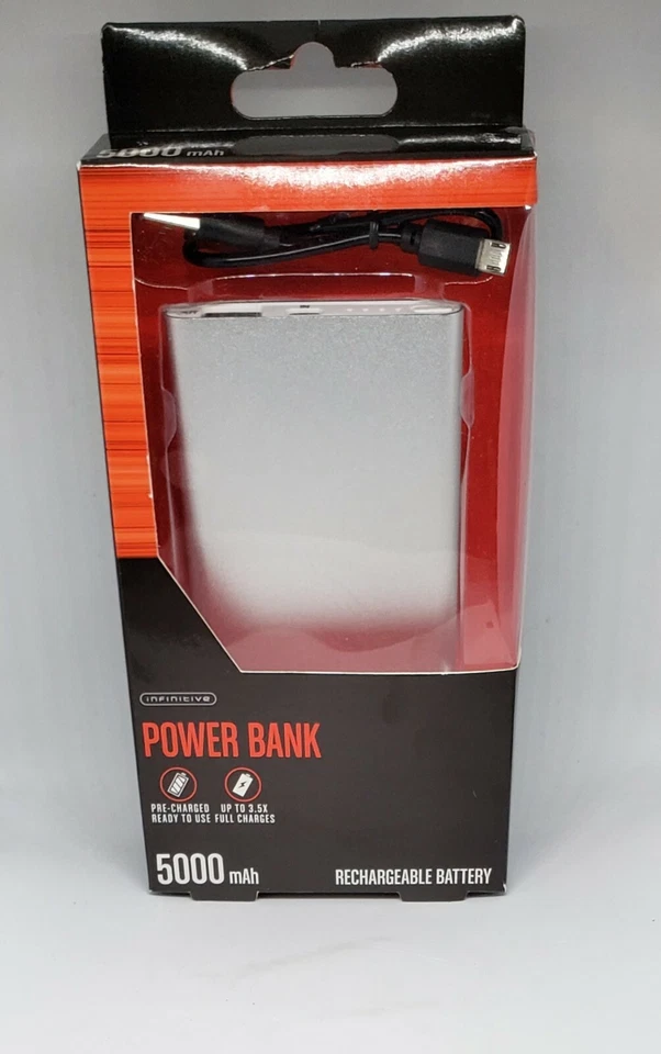 Infinitive Power Bank Rechargeable Battery With USB Cable 5000mah