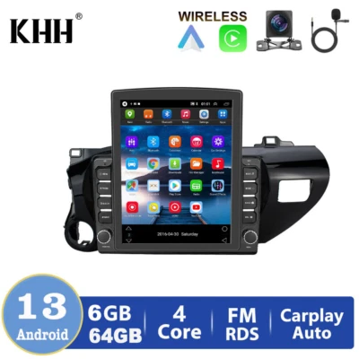 9.7" Car Stereo Radio Android 13 For Toyota Hilux 2016-2018 GPS Carplay 6+64G FM - Image 1 of 4