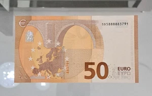 Banconota 50 euro numero di serie con 5 numeri uguali consecutivi SD5888883791 - - Photo 1/4