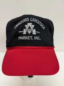 CRAWFORD LIVESTOCK MARKET AUCTION COW CATTLE ADJUSTABLE HAT CAP. (H2) - Picture 1 of 10