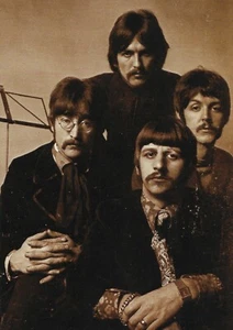 Rare Vintage 1960's Photo Rock Card of The Beatles with Mustaches - Picture 1 of 2