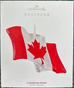 Hallmark Keepsake Christmas Glass Ornament 2019 Canadian Pride Flag Canada NIB! - Picture 1 of 2