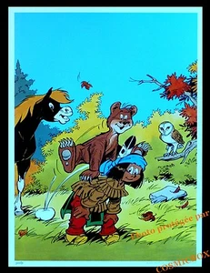 YAKARI ours saute mouton ourson AFFICHE forêt chambre poster indien pour enfant - Picture 1 of 1