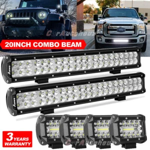 2x 20" Led Work Light Bar Combo Offroad Truck+Wiring For Jeep UTE 4WD ATV UTV - Picture 1 of 12