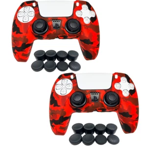 PS5 Controller Skin | Silicone Protector Cover Skin - Camo Red 2PK - Picture 1 of 4