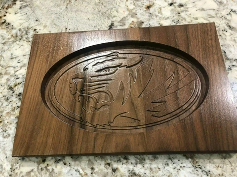 Missouri Tigers Walnut Plaque Wood Pre-owned MIZZOU Football Basketball Cover