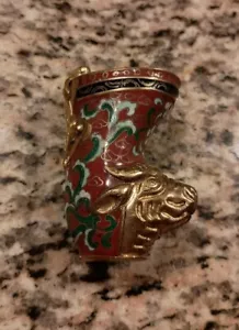 SOPORTE PALILLO DE DIENTES CHINO MINIATURA CLOISONNE BULL 2,5" IN - Imagen 1 de 7