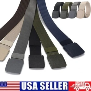Men Casual Military Tactical Army Adjustable Quick Release Belts Pants Waistband - Picture 1 of 18