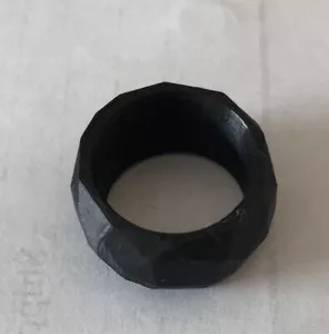 Anello Stampato in 3D Nero Stealth Design Plastica Corda Uomo Donna Gioielli Taglia 3 - Foto 1 di 4