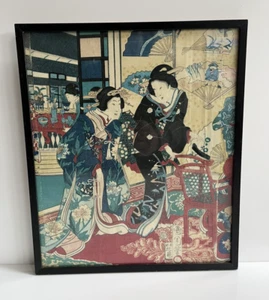 Japanese Woodblock Print Utagawa Kunisada Toyokuni III 1786-1865 Framed & Glazed - Imagen 1 de 18