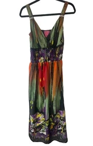 Diva Collection sun dress maxi boho sleeveless straps midriff gathered Med READ - Picture 1 of 7