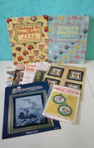 Kreuzstich Bücher Muster Lot Feiertage im Kreuzstich 1989 1990 Shadowettes - Bild 1 von 12