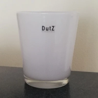 Dutz, Vase, Conic, Übertopf, Glas, weiß, 17 cm hoch, NEU! - Bild 1 von 2