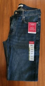 Levi Strauss Signature Men's 30x32 Straight Fit Jeans DARK WASH BLUE Flex #53525 - Picture 1 of 6