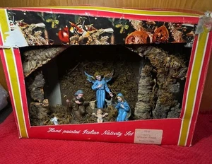 Vintage italienische Krippe, handbemalt, Schreibwaren ~ Italien - Bild 1 von 14